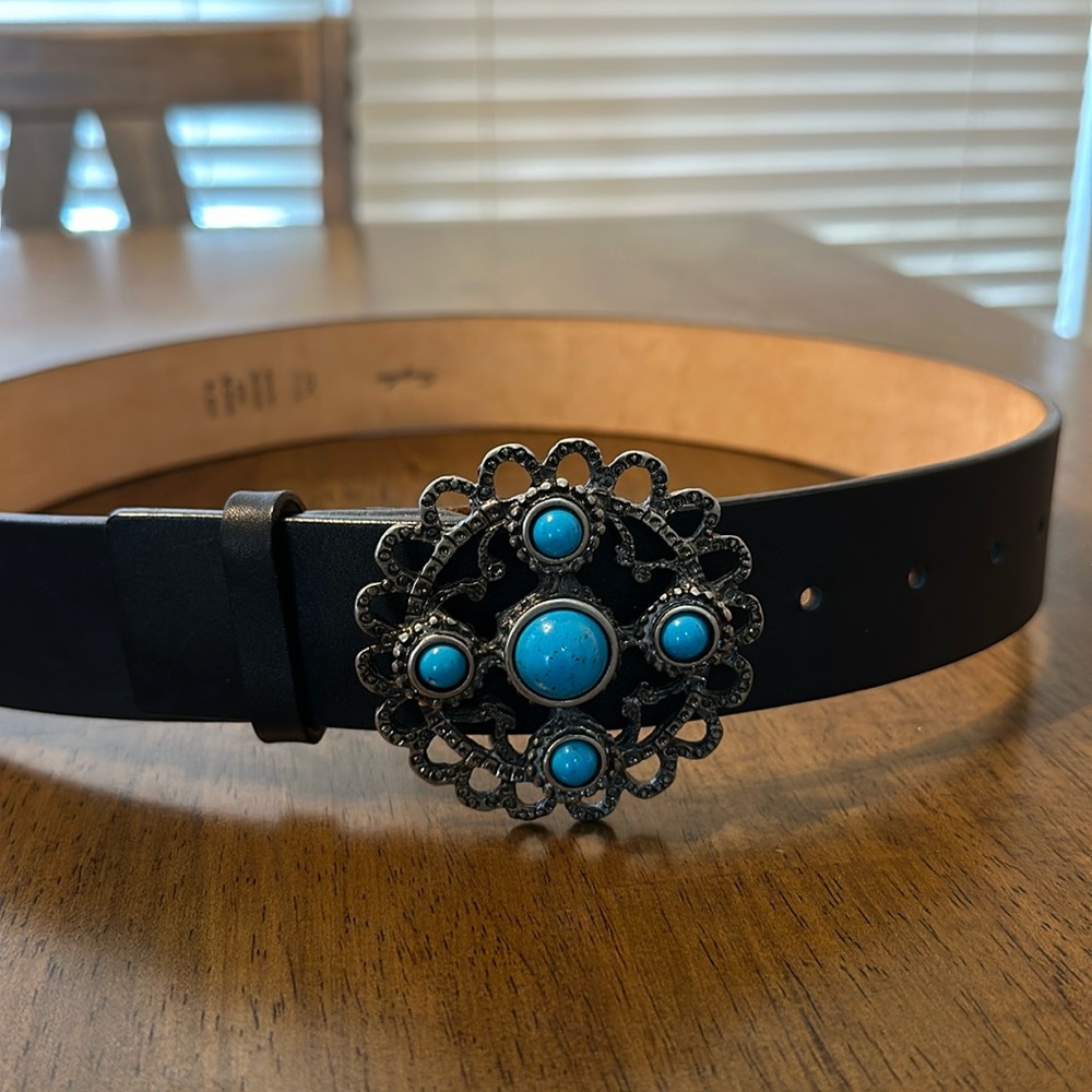 Leather black belt